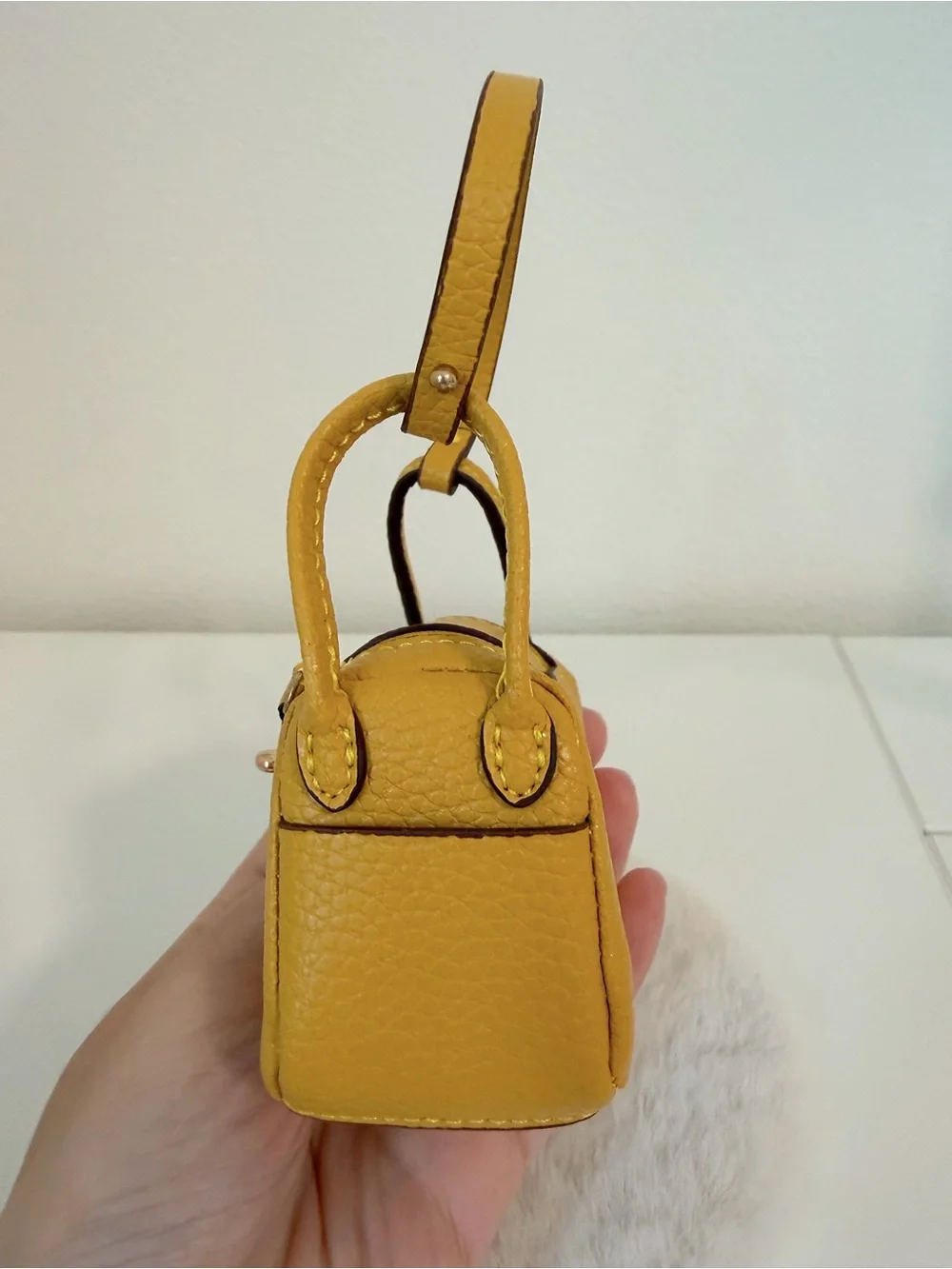 Mini Amber Yellow Bag Charm Coin Pouch